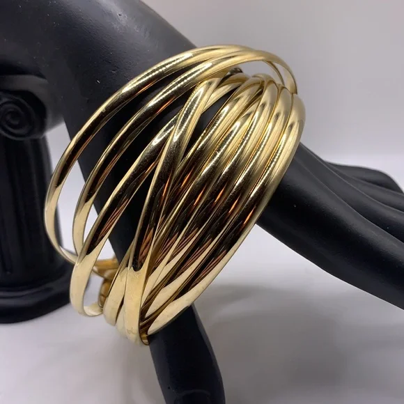 Bangle bracelets gold plated - Picture 2 of 5